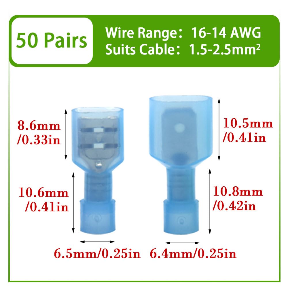Terminali Crimpare Isolati 120 Pezzi Connettori Elettrici A Vanga - Set Completo Maschio/Femmina Per Crimpatura Cavi Auto Barca Casa - Foto 2