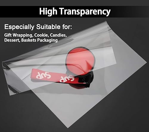 Miniatura 6 de MORIDA 20 bolsas de celofán de celofán de 14 x 18 pulgadas, transparentes y planas para envolver regalos, panadería, galletas, dulces, postres,