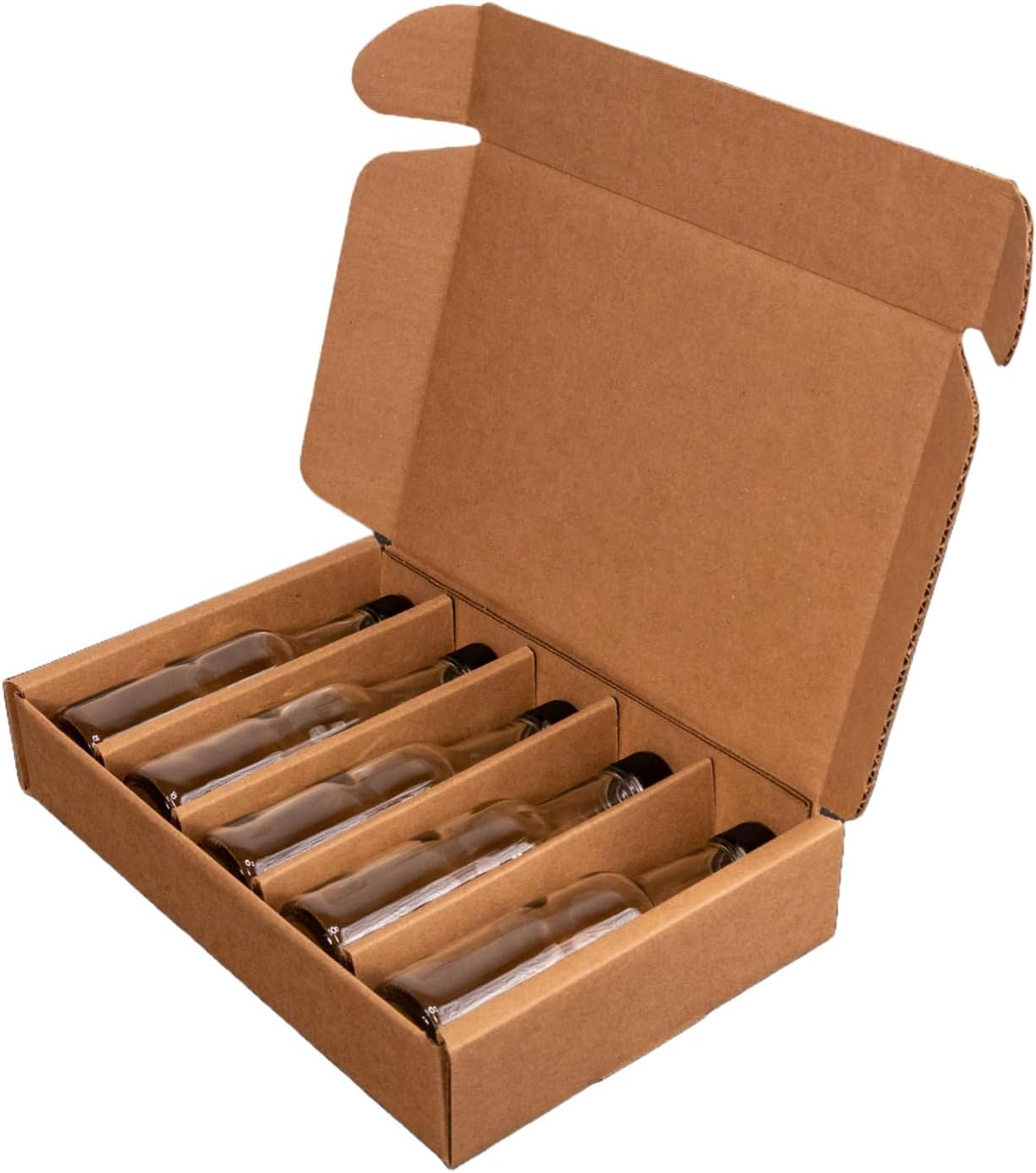 9.5 x 7.5” x 2.25", 5oz Woozy Hot Sauce Bottle Shipping Box, 4-Bottle, Kraft Corrugated Mailer, Made in USA, Pack of 1 image 3