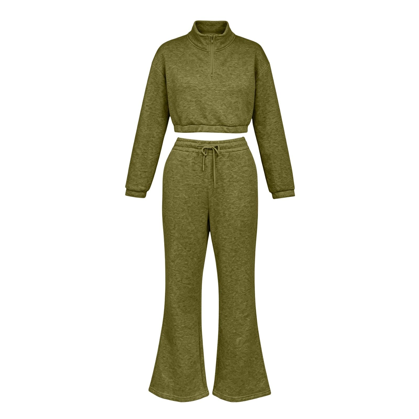Ensemble de jogging pour femme - Baggy - Survêtement de sport pour femme | Sweat à capuche court Y2K avec demi-fermeture éclair, pantalon de jogging deux pièces, pantalon de survêtement décontracté 2