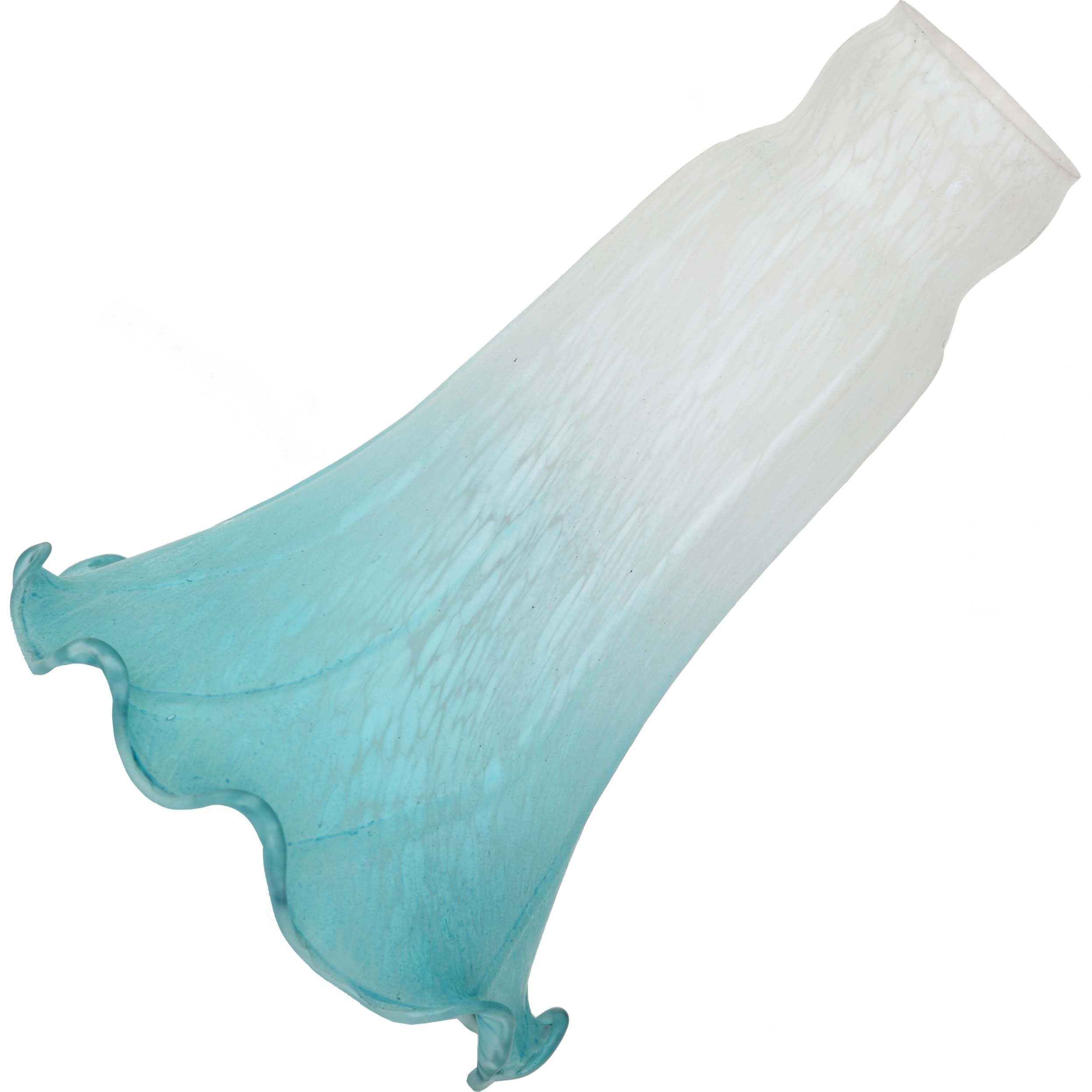 Bieye LS08 Lily Flower Blown Glass Lampshade (White Cyan, Large I.D. 1.26" x O.D. 1.5") — image 1