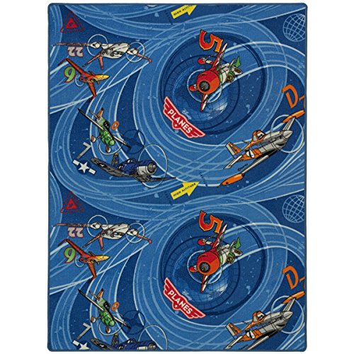 Preisvergleich Produktbild BilligerLuxus Kinderteppich Disney Pixar Planes Dusty Skipper Riley 133x180cm blau