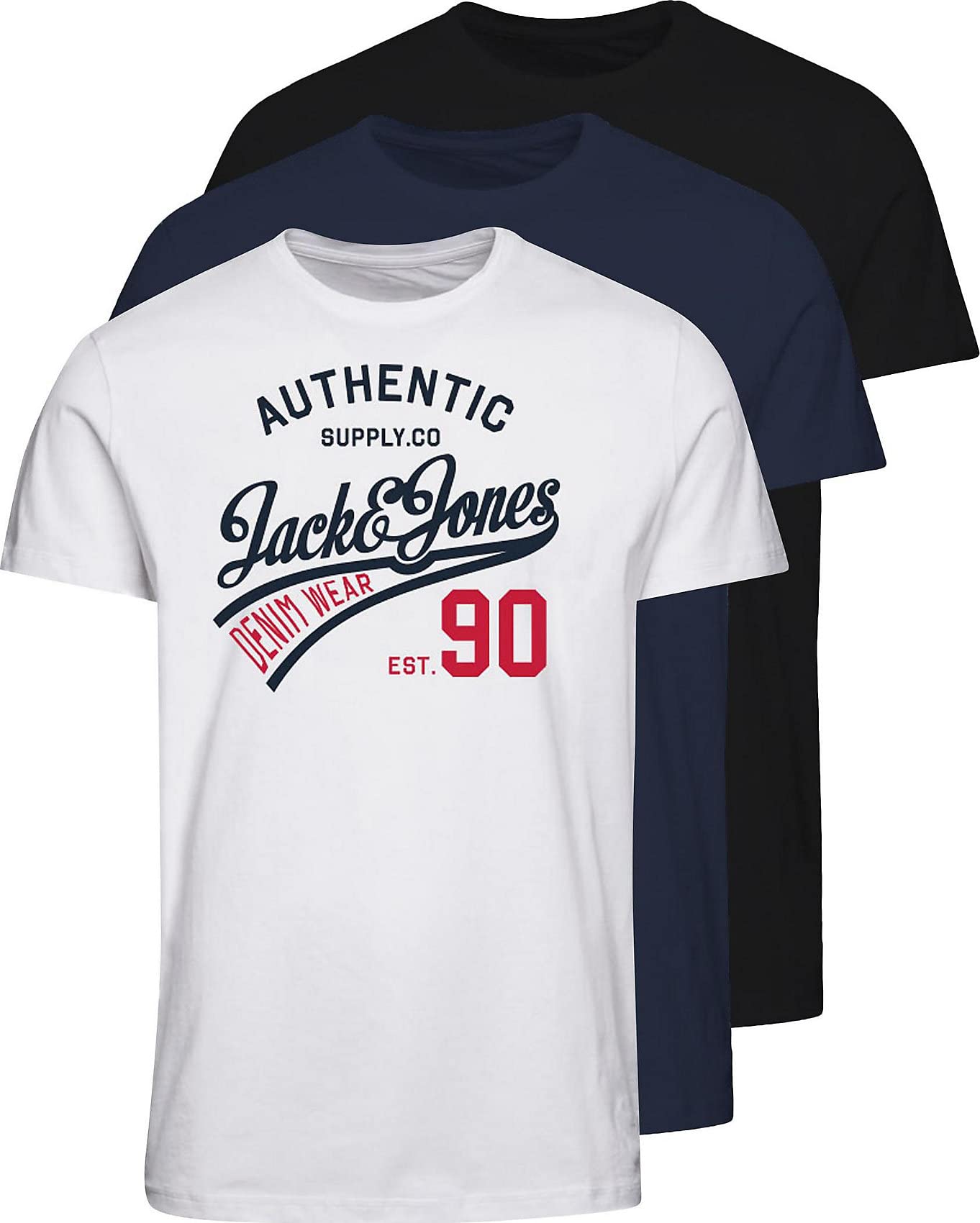 JACK & JONESBoy's Jjethan Tee Ss Crew Ne 3pk Mp Noos Jnr T-Shirt