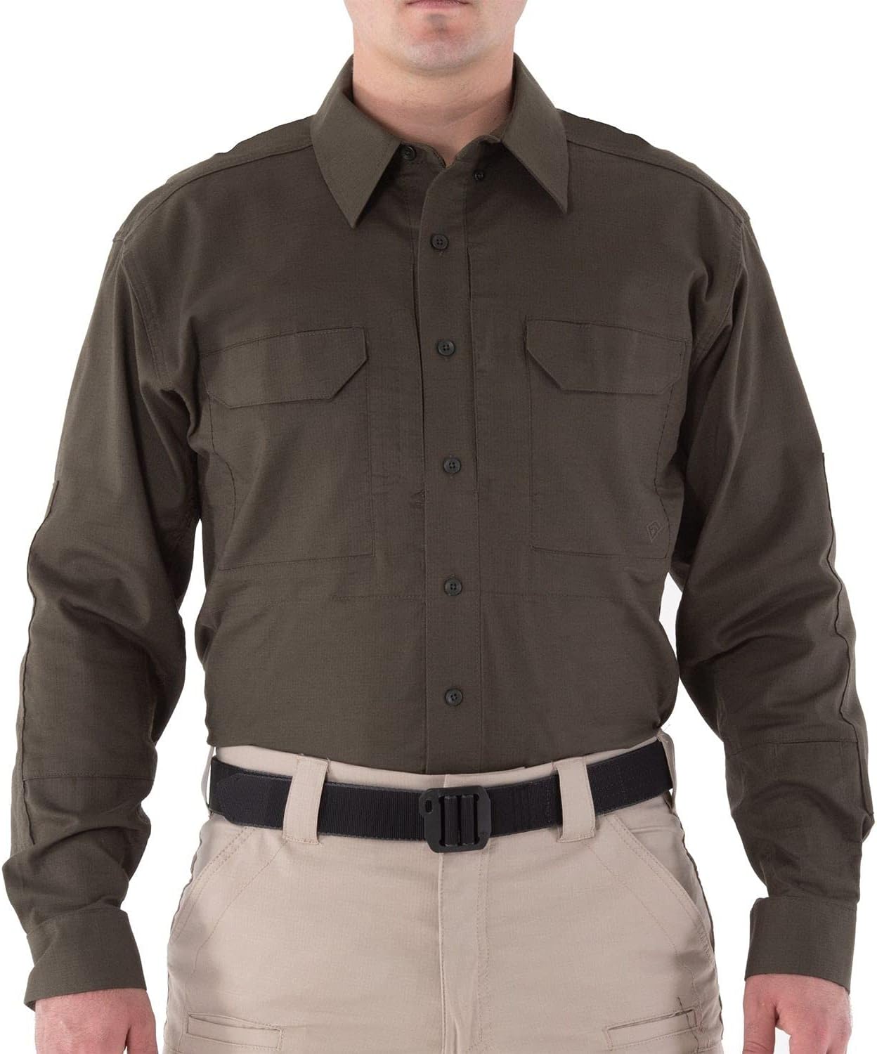 First Tactical Men’s V2 Tactical Longsleeve Shirt | Inset Pocket Design with Microphone Cord Pass Through Holes