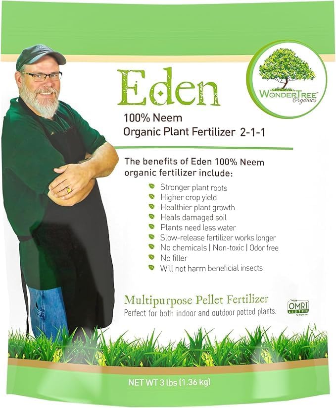Eden 100% Organic Neem Cake | All-Natural | for Garden Indoor or Outdoor Plants | OMRI Listed (3 lbs)