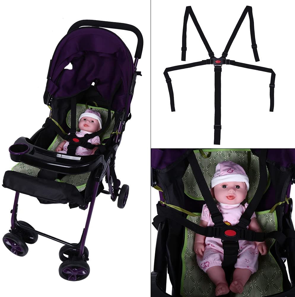 Correas para Trona,Arnes de Cinco Puntos Bebé Arneses,Arnés para Bebé 5 Puntos,Arnés Ajustable 5 Puntos para Niños,Adecuado para Cochecitos Bebé,Cochecitos