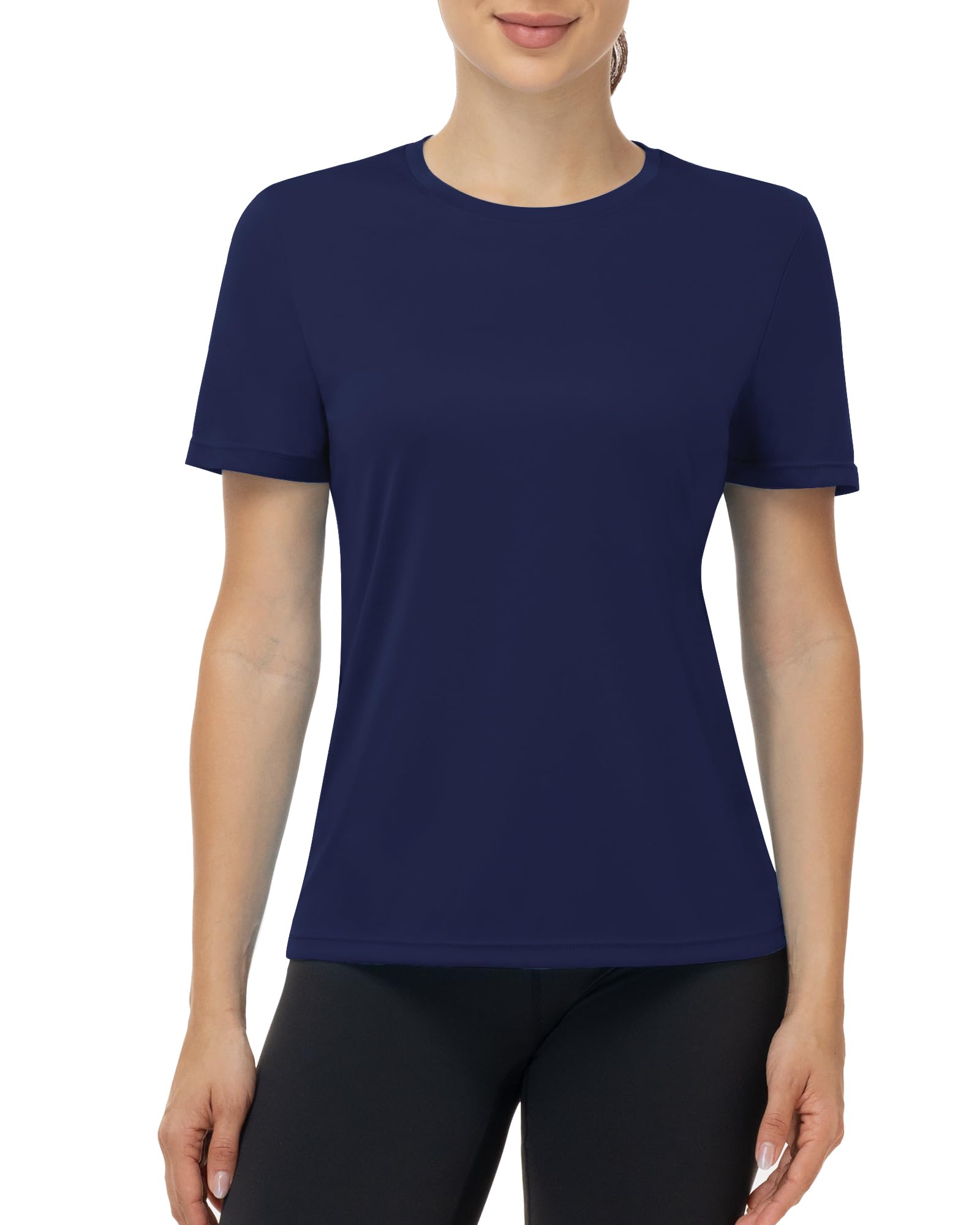 ELIRAVO UV Shirt Damen Kurzarm, UPF 50+ Sonnenschutz Funktionsshirt Atmungsaktiv Schnelltrocknend Schwimmshirt Sportshirt Leicht Weich Rashguard für Gym Fitness Yoga Laufen Outdoor