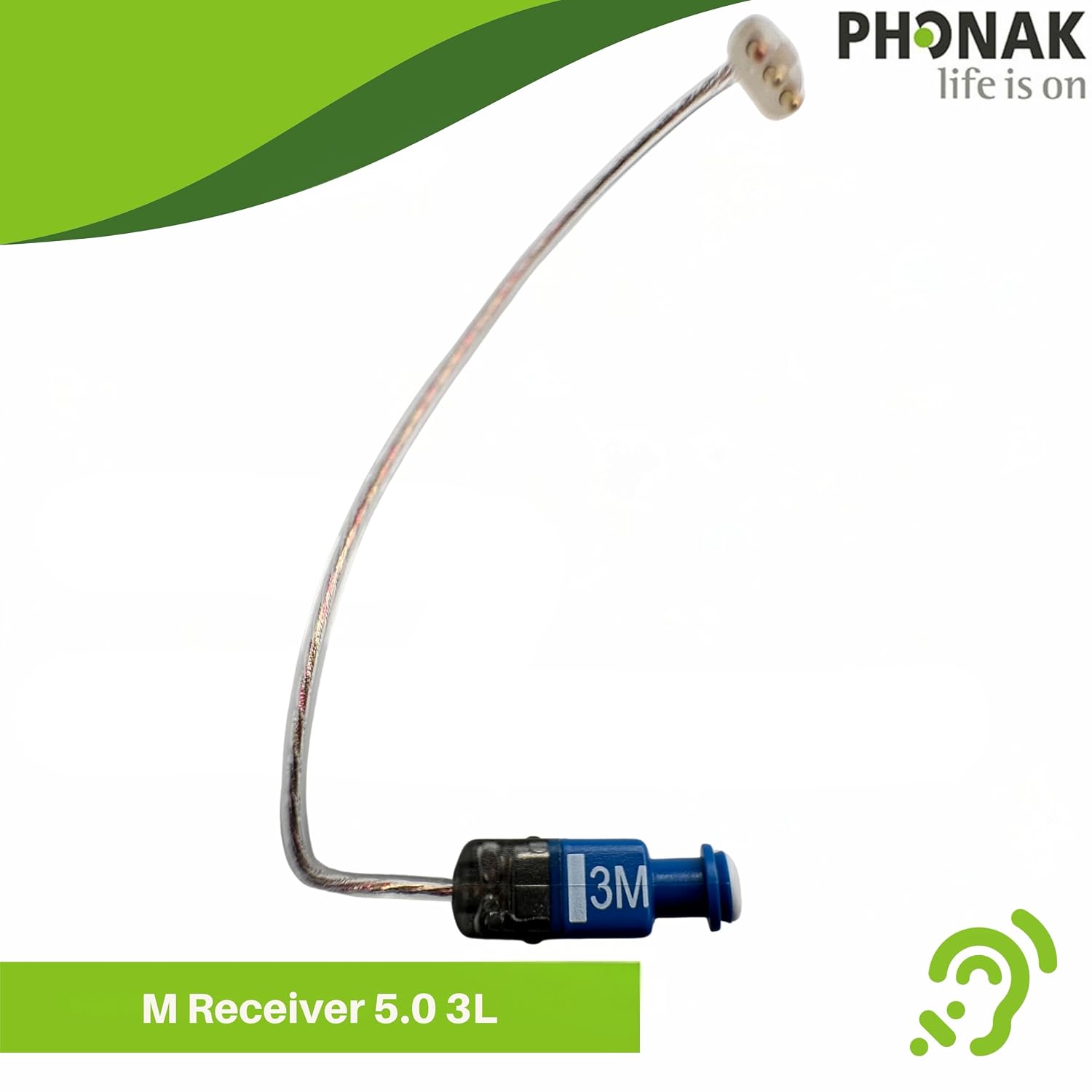 Phonak 5.0 Medium (M) Receiver – Level 3 Left Ear (L) – (054-1216) – 3 Pin – Original Receiver Compatible with Marvel, Paradise & Lumity