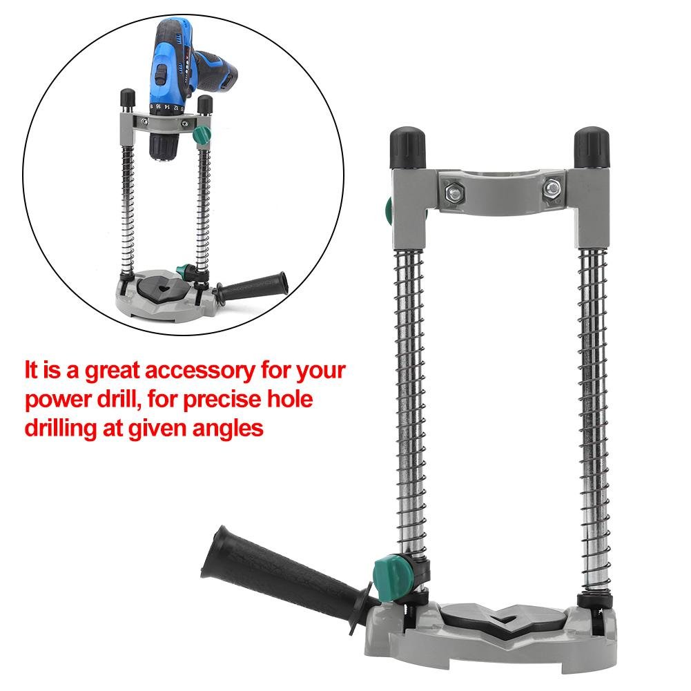 Drill Holder Guide,Exteren Drill Stand, Adjustable Angle Drill Holder Guide Stand Positioning Bracket for Electric Drill,Bench Drill Press Stand Clamp Base Frame for Electric Drills DIY Tool