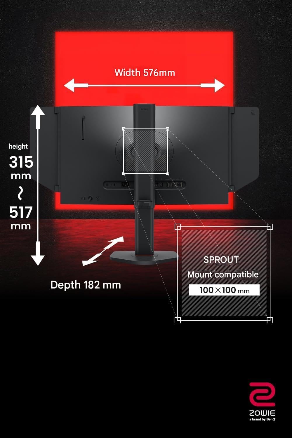 BenQ Zowie XL2566X+ Esports Gaming Monitor | 24.1 inch | 400 Hz | Fast TN | DyAc 2 | XL Setting to Share | S Switch | Shielding Hood | 1080p