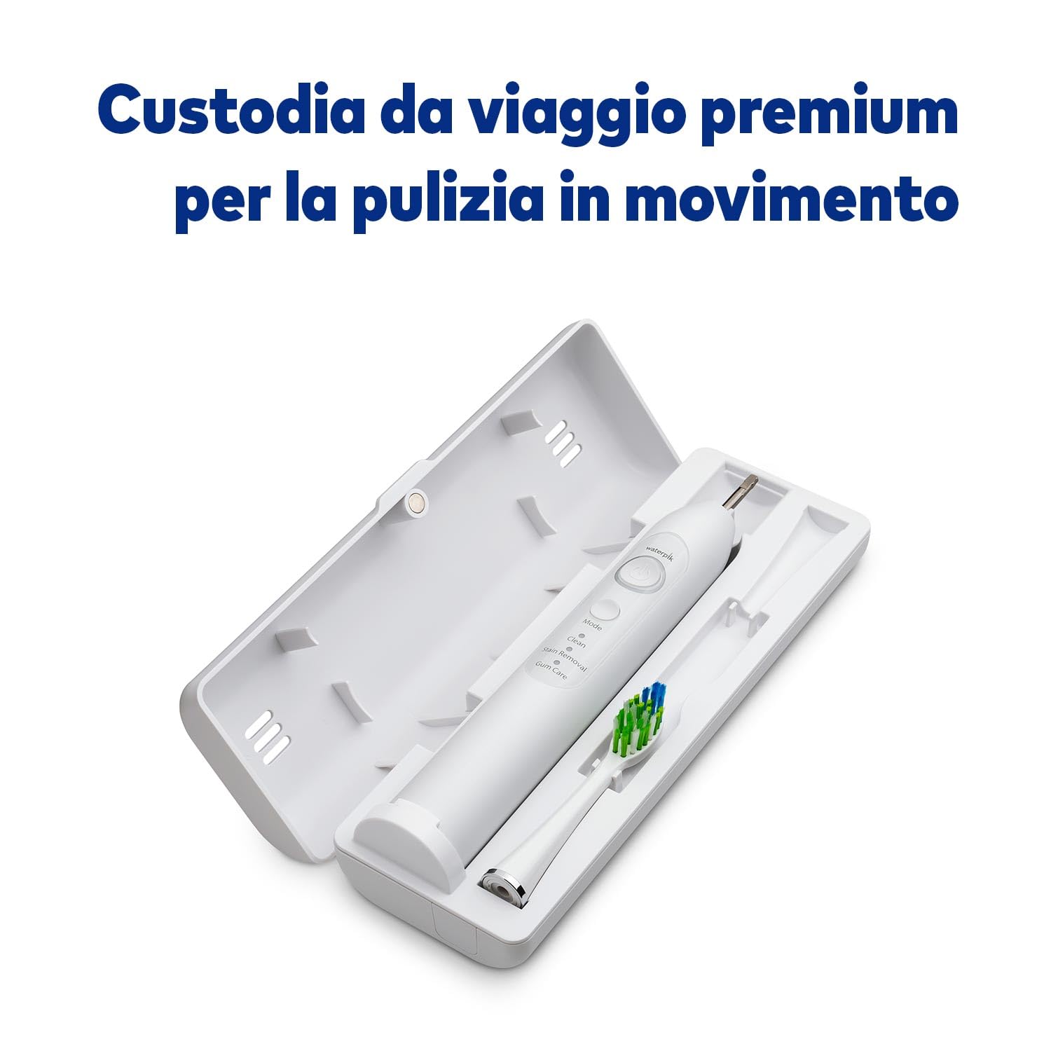 Waterpik Sensonic Spazzolino Elettrico Sonico, Bianco | Ricaricabile, Con 3 modalità, Custodia da viaggio, Caricabatterie USB