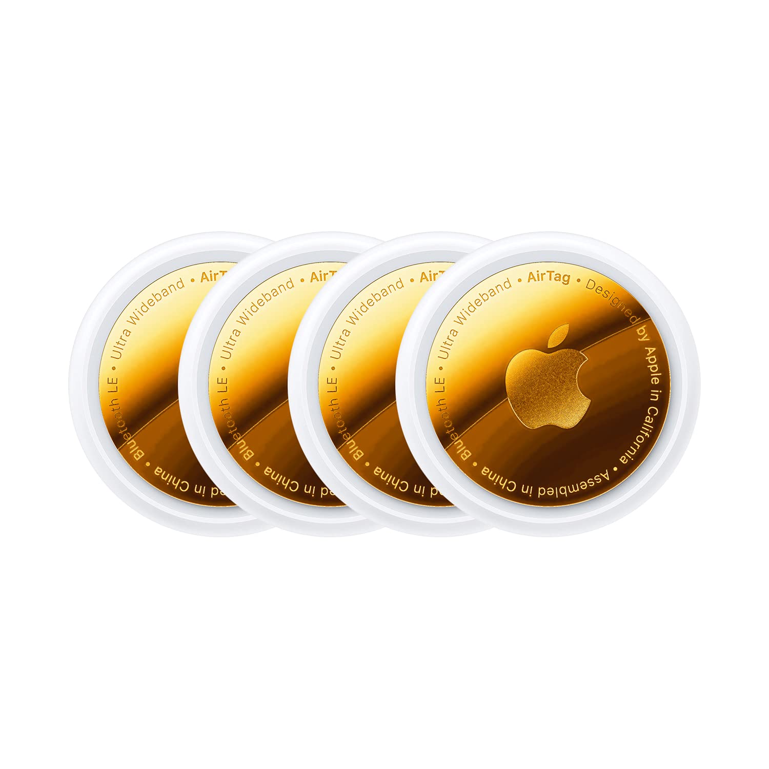 Vascari LondonCustom AirTag with 24Karat Gold Finishing Available in Pack of 1 and 4, Finder and Tracker (Pack of 4)