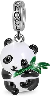 Panda Hugging Bamboo Pendant Charm Sterling Silver Animal Dangle Charm Fit Bracelet/Necklace Christmas Gift for Women Girls Wife Daughter