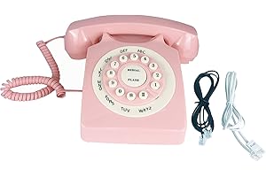 Pink Retro Landline Telephone: A Timeless Classic for Home and Office
