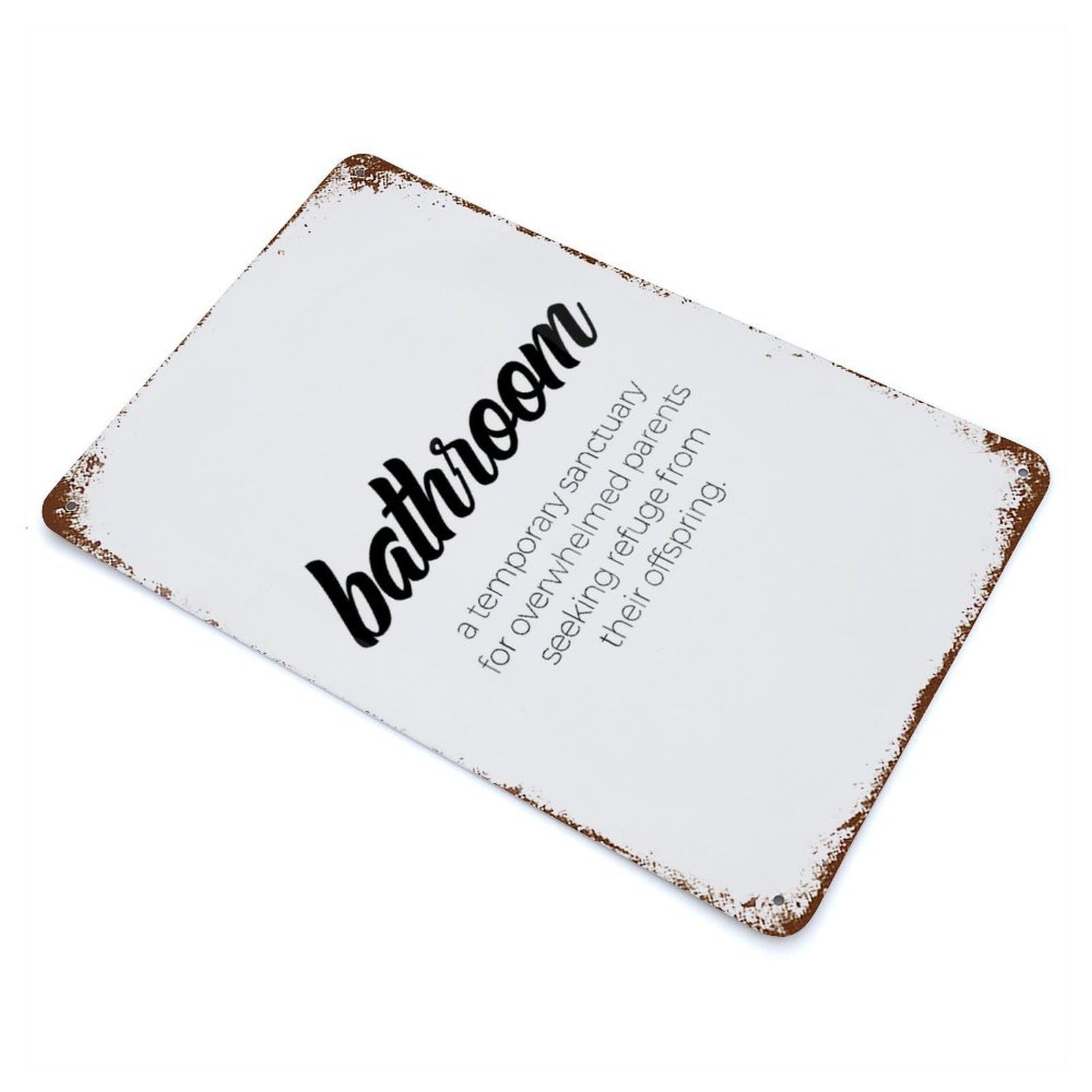 Bathroom Decorative Tin Sign 11.8"x7.9", for Bistro, Counter And Cafe Decor, Retro Wall Decor