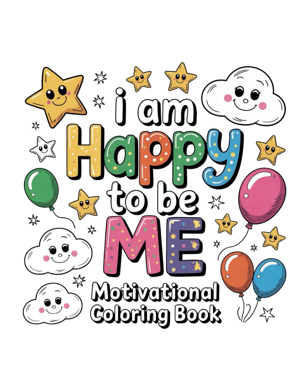 I Am Happy To Be Me Motivational Coloring Book For Girls: Mindful Affirmations For Empowering Strong, Confident Girls Ages 6-10