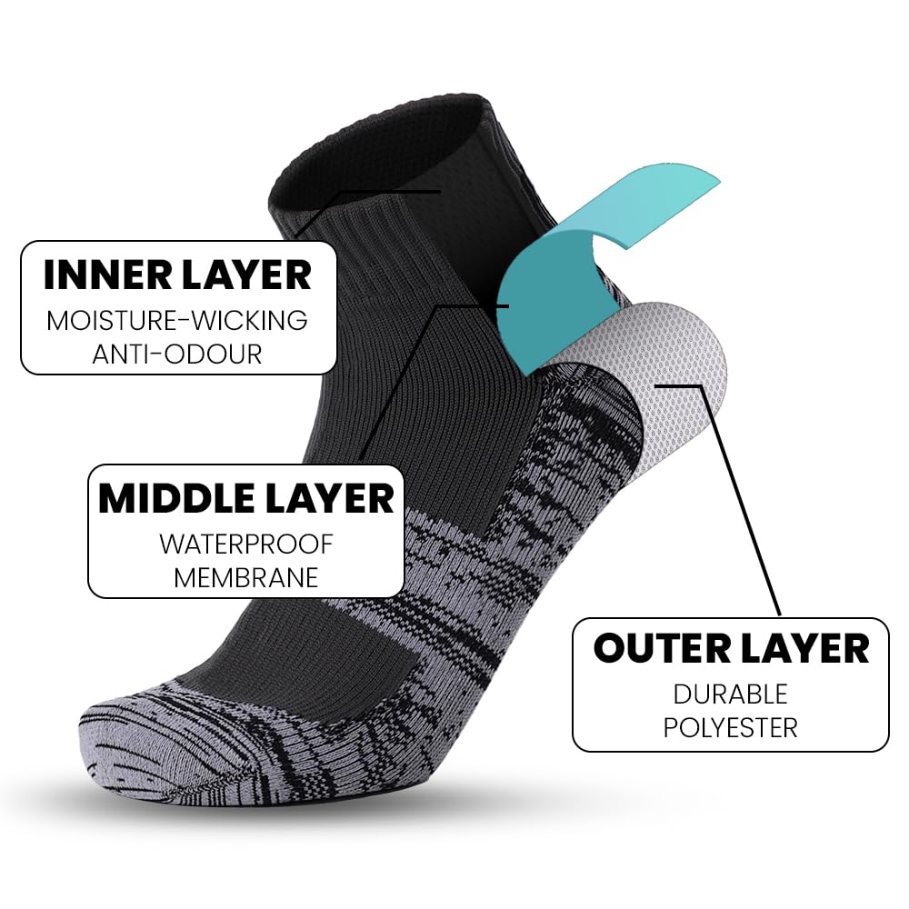 RANDY SUN Wodoodporne Oddychające Skarpety,[certyfikat SGS],Unisex Novum Rowerowe Skarpety,Trekking Hiking Wading Trail Socks 1 Para