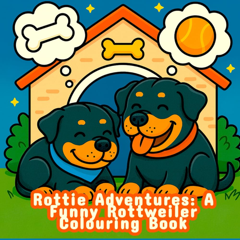 Rottie Adventures: A Funny Rottweiler Colouring Book: Bold and Playful Dog Colouring Pages for Rottweiler Fans of All Ages
