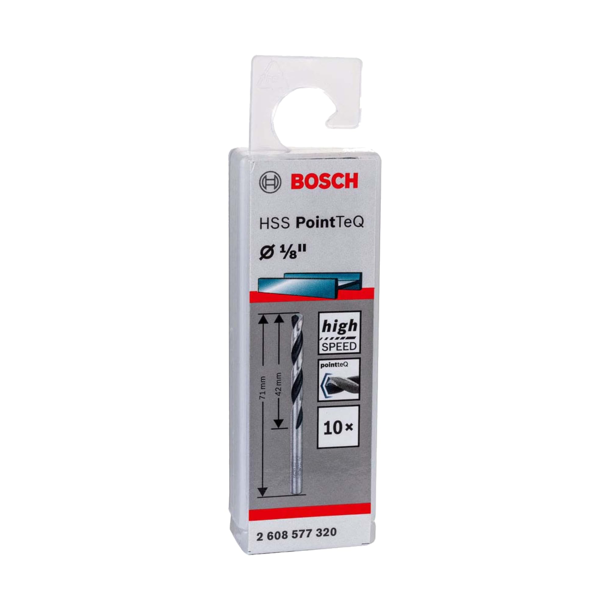 Bosch Professional, Metal Drill Bit, HSS Pointteq, With DIN 338 Standards, Diameter 1/8" & Working Length 42mm, Pack Of 10-picture-30