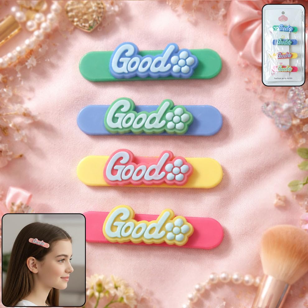 Image of Colorful Good Design Hair Clips for Women and Womens, Decorative Metal Snap Hair Accessories for Daily Wear, School, Office and Party Styling, Pack of 24 Pieces