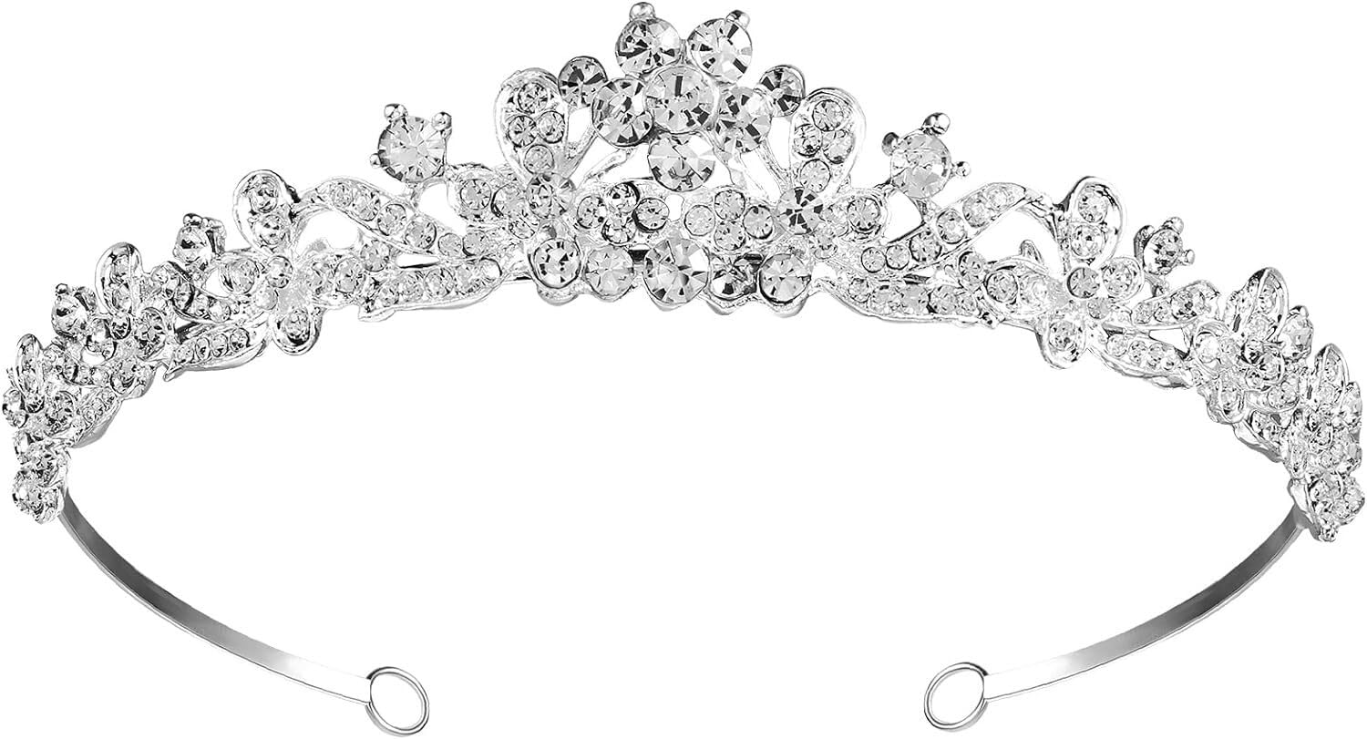 Accesorios for el cabello de boda, peineta de cristal, corona de diamantes de imitación de flores, corona de reina, tiara, tocados de tiara de diamantes de imitación, corona de diamantes de imitación