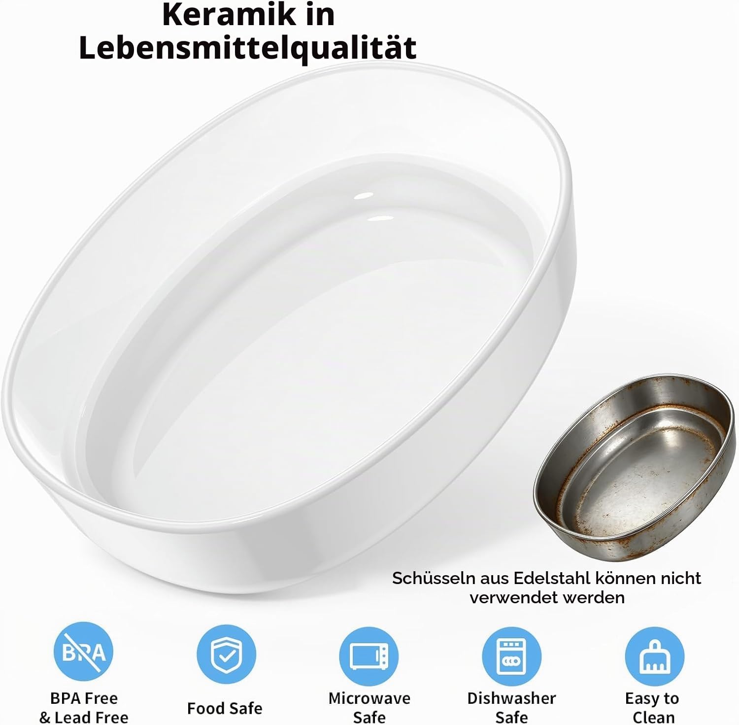 Futterautomat Katze RFID, 5G WiFi Futterspender Katze mit Collar-Tag-Sensor, 4.6L Katzenfutter Automat, Personalisierte Mahlzeiten per Halsband-Tag & Katzenerkennung, 1–10 Mahlzeiten, Keramikschale