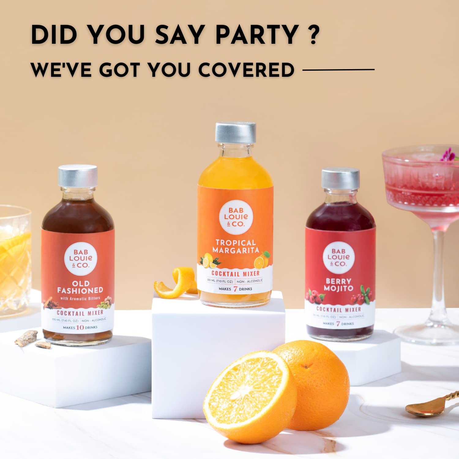 Bab Louie & Co. Cocktail Mix, Old Fashioned, Berry Mojito & Tropical Margarita, 100% Natural, Cocktail and Mocktail Syrup, Makes 7-10 Drinks (Pack of 3) - Image 8 thumbnail