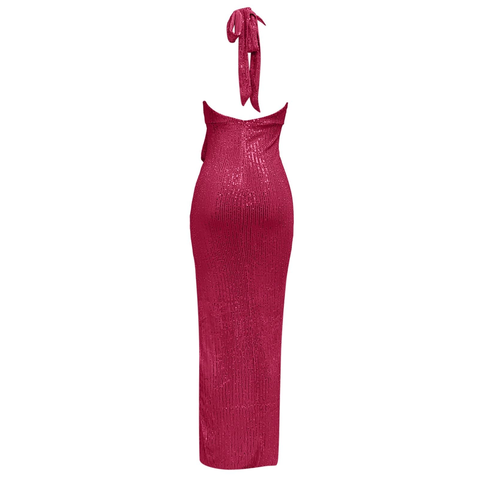 Vestido de Noche Elegante para Mujer Falda Ajustada Sin Mangas Diseño Sólido Colección 2024