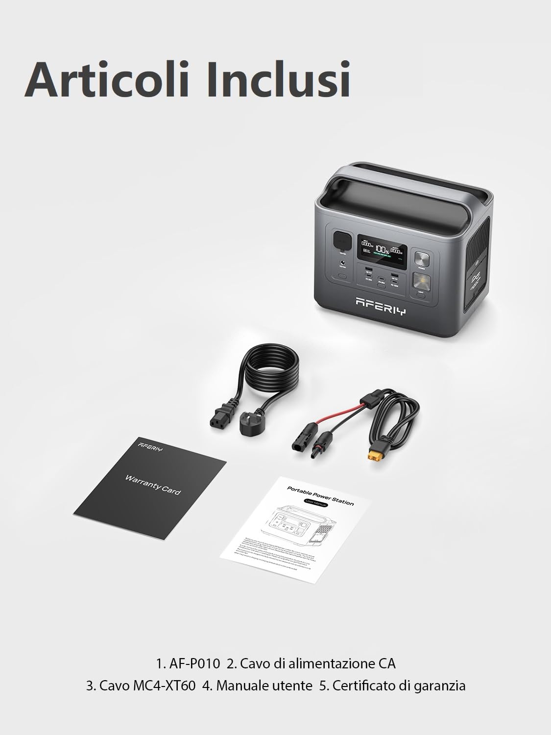 AFERIY P010 800W Power Station Centrale Elettrica Portatile Solare 512Wh