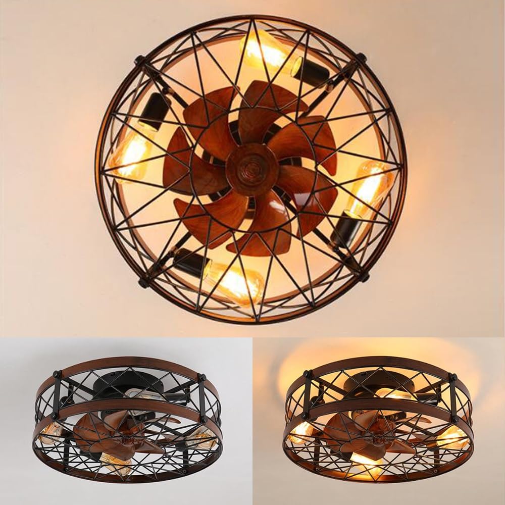 Retro Wentylator Sufitowy Z Oświetleniem I Pilotem Odwracalny Wentylator Cicha Lampa Sufitowa Z Wentylatorem Industrialna Lampa Do Sypialni Zabytkowa Lampa Sufitowa Do Salonu Jadalni Kuchni