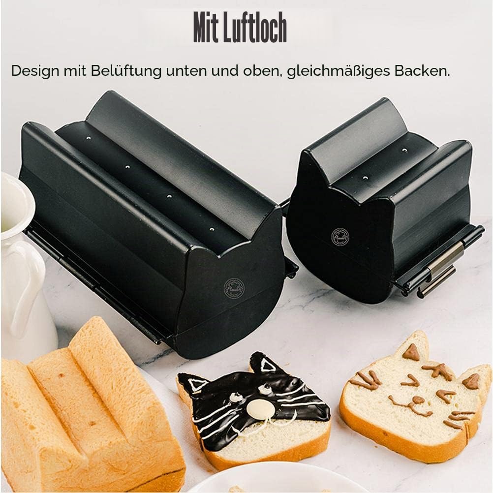 Katzen-Toastform, Kuchen, Toast, Brot, Backform, antihaftbeschichtet, Brotform, niedliche Katzenform, Brotform, Backwerkzeug für selbstgemachte Kuchen, Kekse