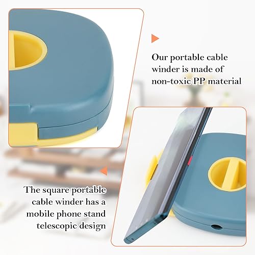 Miniatura 3 de Organizador de cables de carga de 6 piezas, enrollador de cables portátil de 2 formas, organizador de cables de viaje retráctil, caja para envolver