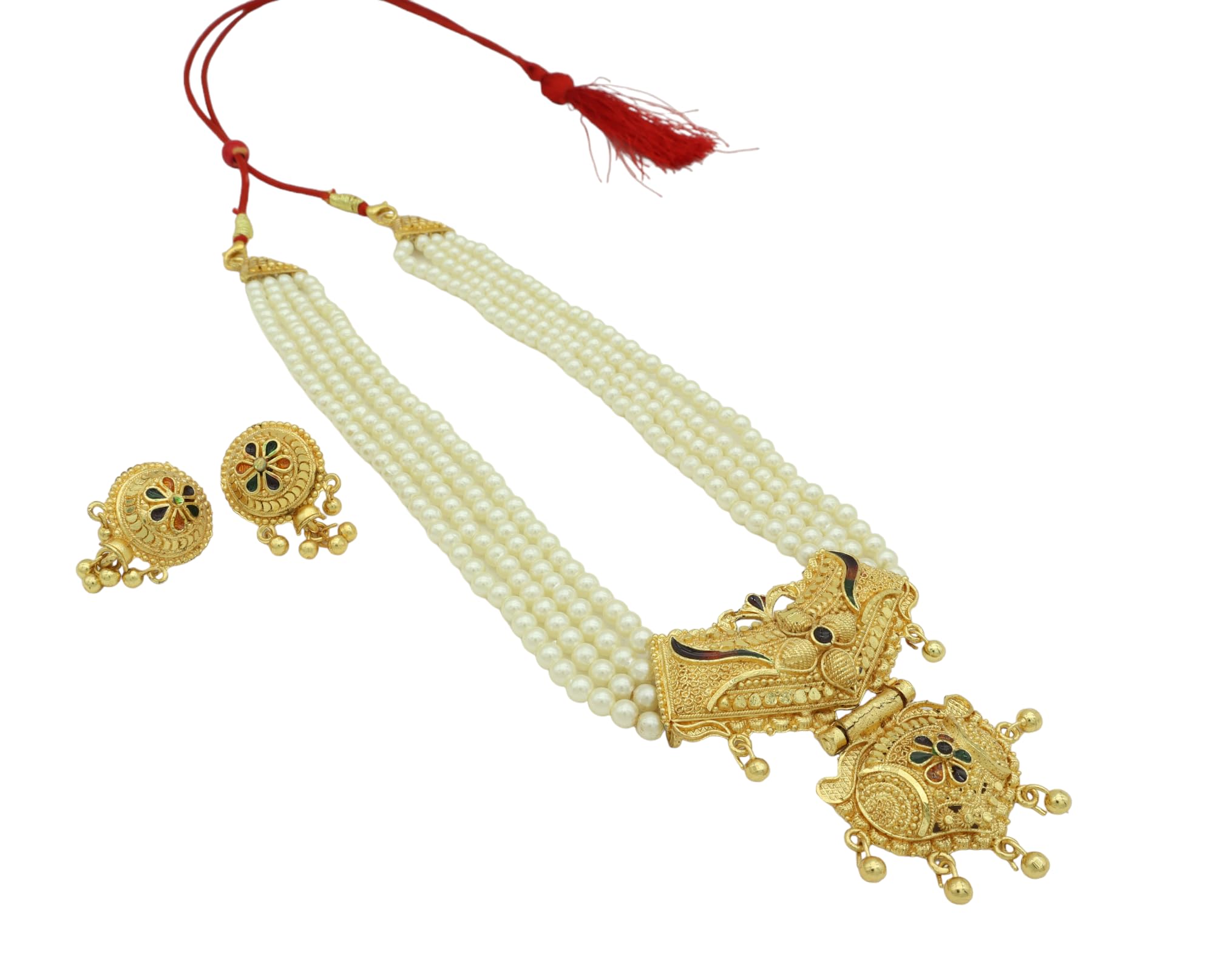 Upala Gold Plated Traditional Moti Rani Haar With Earring For Women (B0CPT9WY7B) Amazon Price History, Amazon Price Tracker