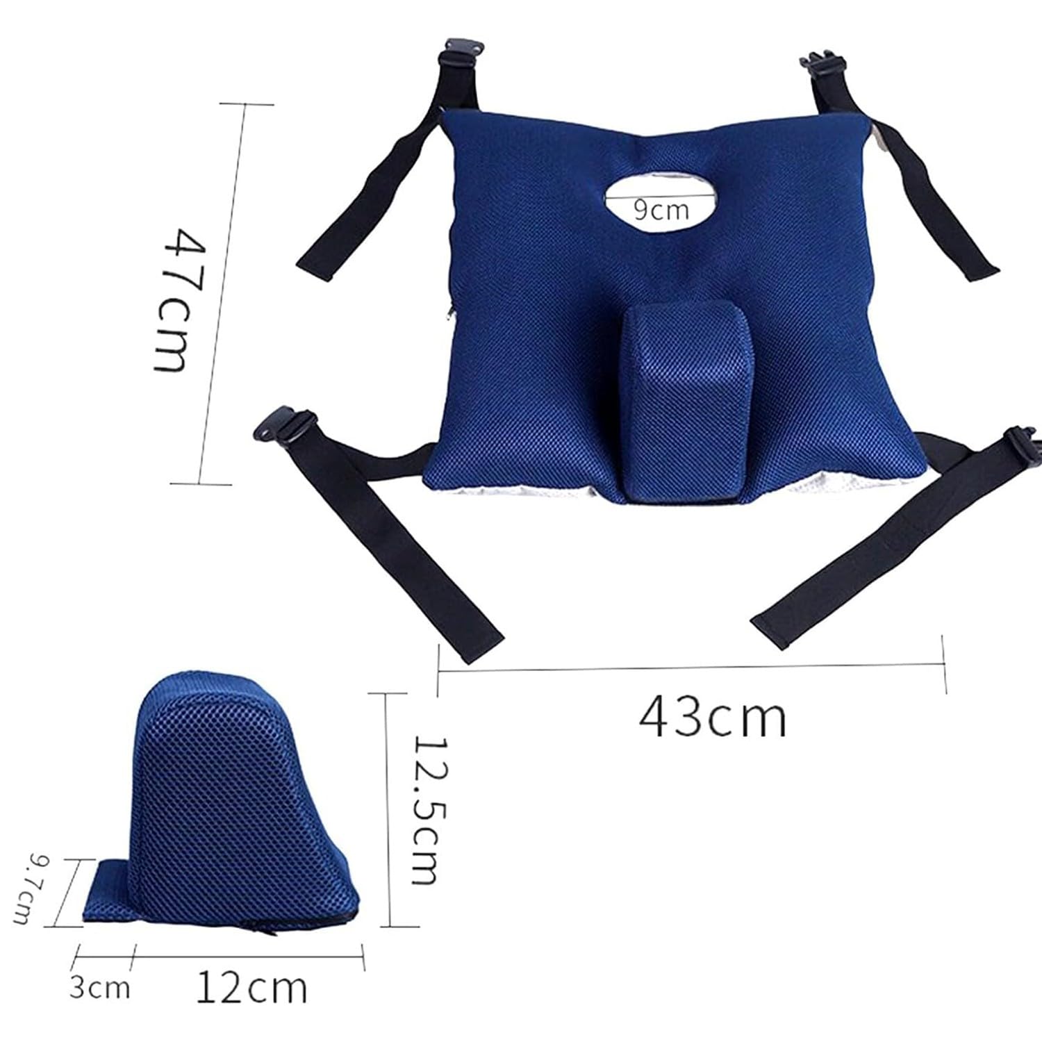 Cojín para silla de ruedas con almohadilla de apoyo antiescaras, cojín de apoyo lumbar para ancianos, soporte corporal antideslizante para ciática y uso en cama