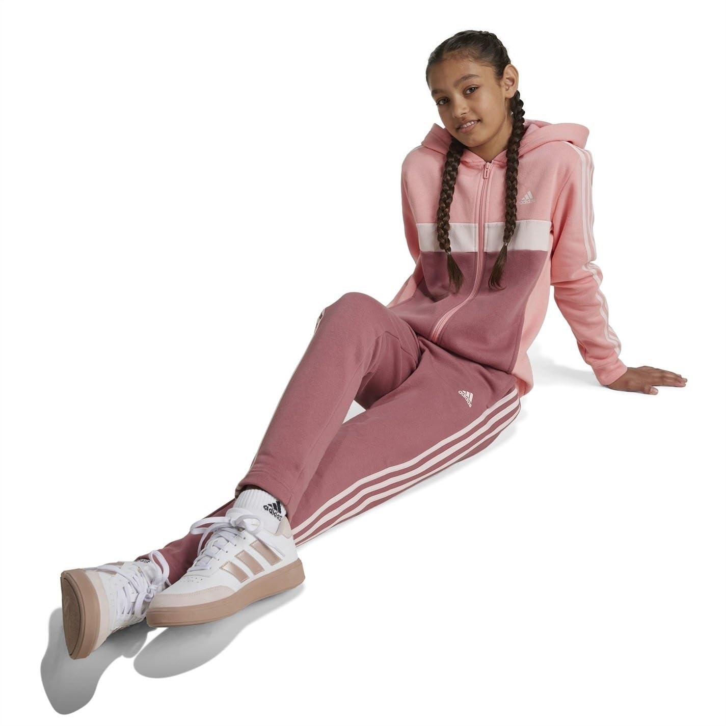 adidas Tiberio 3 Stripes Colorblock Fleece Junior Tracksuit 13-14 Years