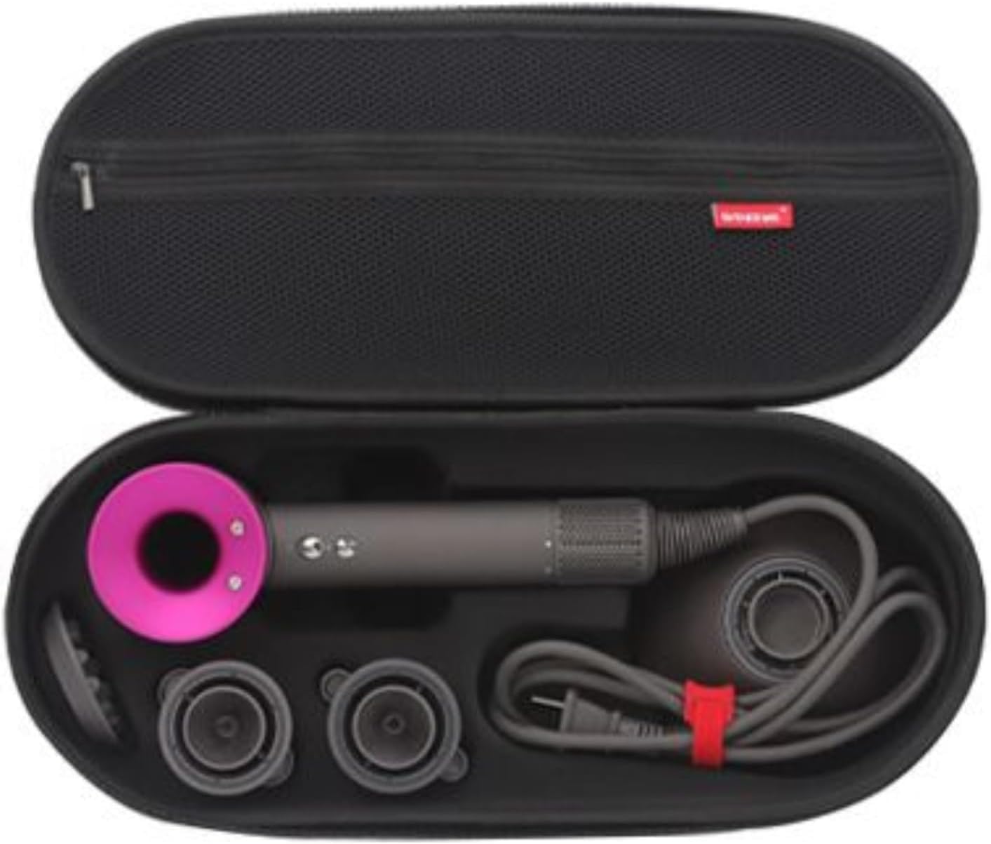 Estuche de almacenamiento para secador de pelo, organizador de viaje impermeable, bolsa de transporte portátil para accesorios de secador de pelo Dyson (negro)