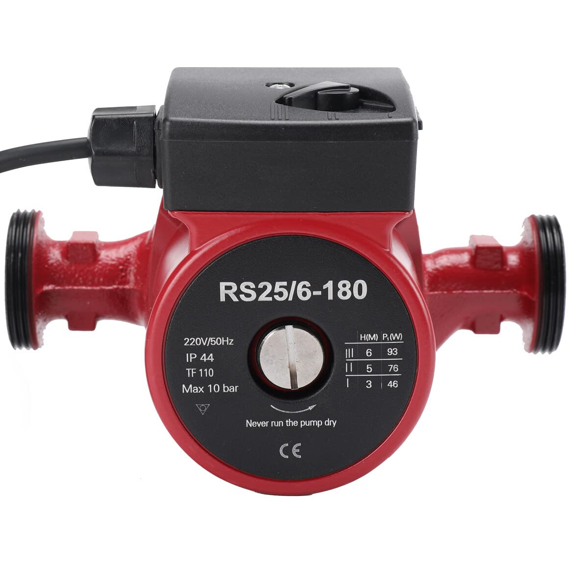 Pompe de Circulation Pompe à Eau Chaude, Circulateur de Chauffage Domestique Vitesse à 3 Niveaux 46/76/93W, Pompe de Chaudiere Circulateur pour Chauffage Central, 56l/min