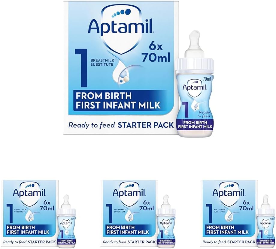 1 First Baby Milk Formula Starter Pack Ready to Use Liquid, from Birth, 6x70 ml (Pack of 4)