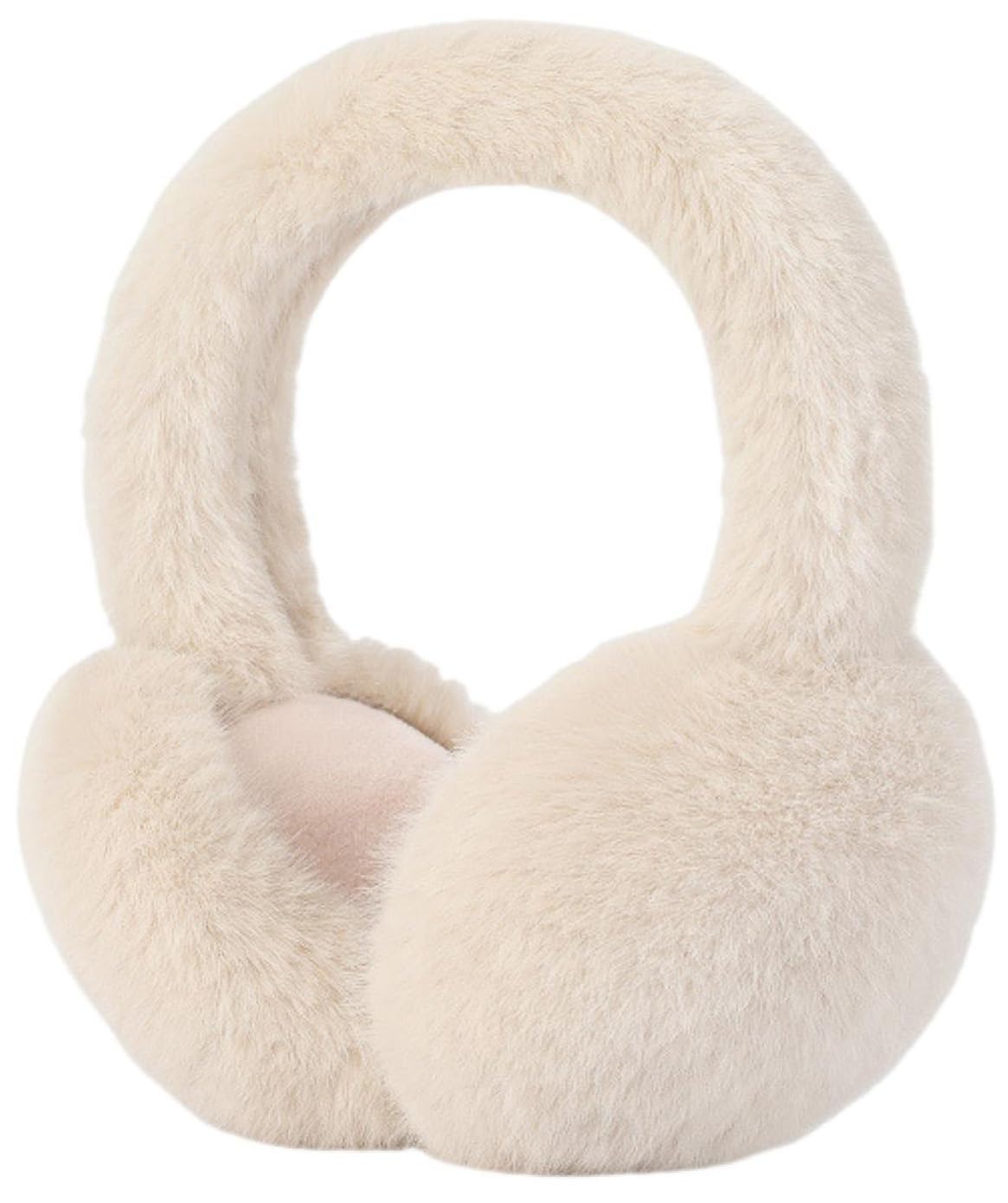 HshDUti Adjustable Warm Earmuffs Plush Fluffy Winter Ear muffs Ear Warmers For Women Girls Cold Weather Beige