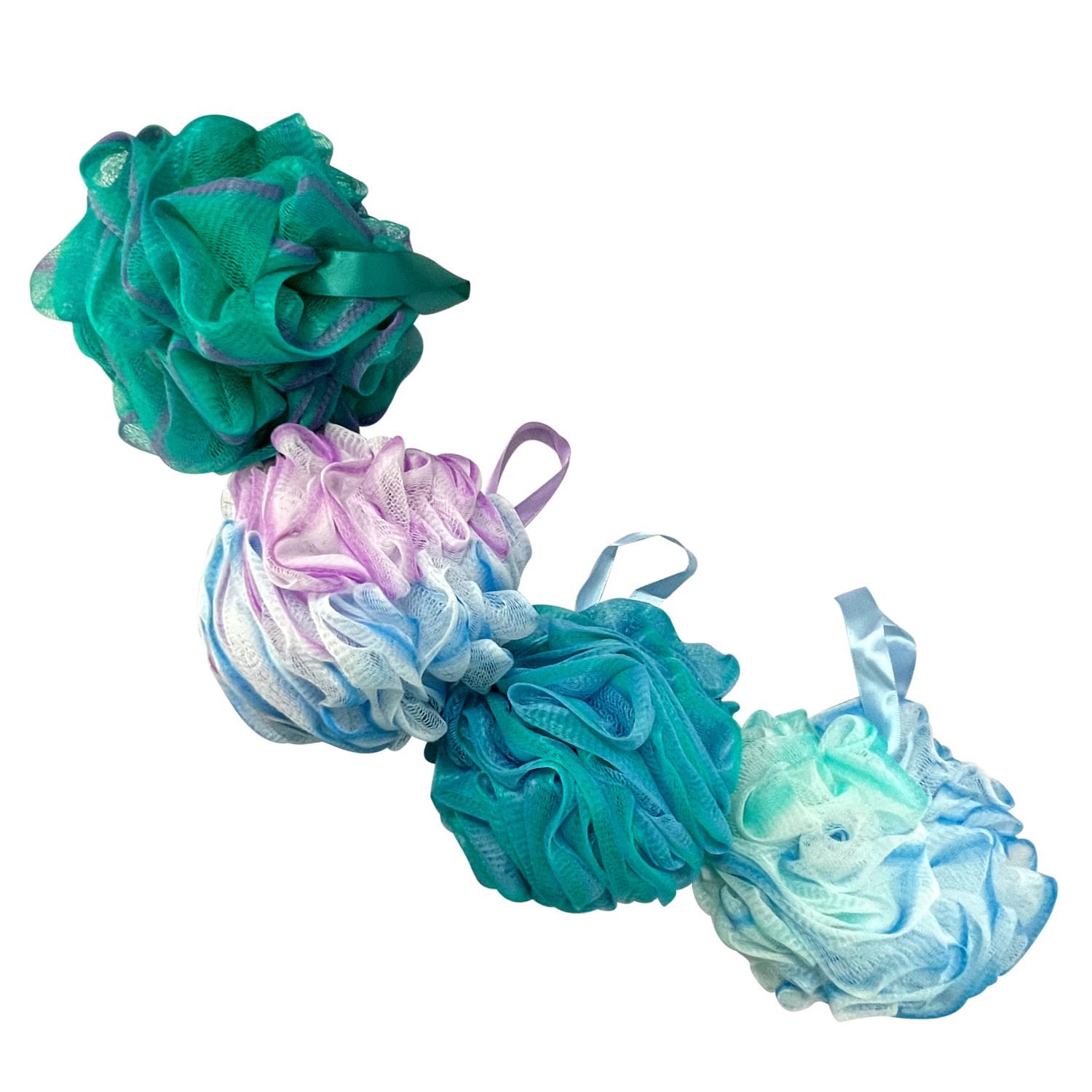 Pincy Duschpuffs 3er-Pack – Rosen-Form, Weiches Netz, Haften Gut, Perfekt Zum Peelen & Aufhängen