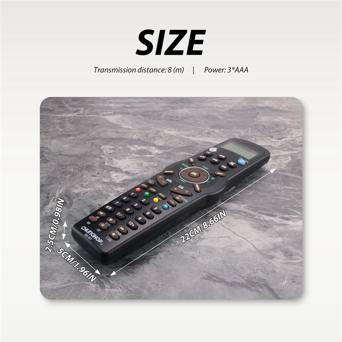 Control Remoto CHUNGHOP RM991 Control Remoto de Aprendizaje Multifuncional Universal Inteligente for TV/TXT,DVD CD,VCR,Sat/Cable y A/C