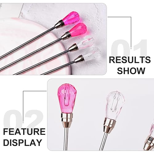 Miniatura 7 de DOITOOL Varillas de mezcla de cera de acero inoxidable, 4 piezas, con forma de cristal, vintage