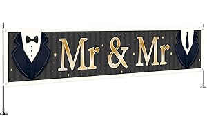 Large Mr & Mr Banner: Wedding and Gay Bridal Shower Decorations Party Supplies