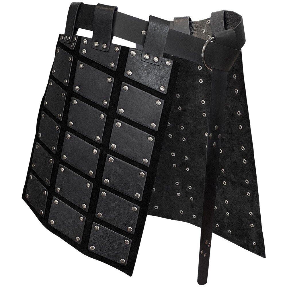 Lpitoy Men's Black Medieval Thigh Belt Retro Double Sides Waist Protector Thigh Protection For Medieval Cosplay Costume Party
