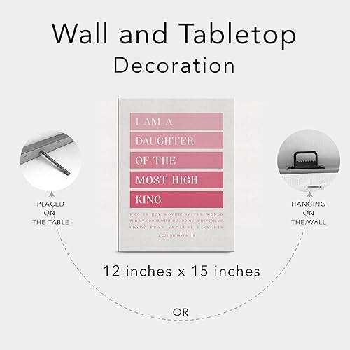 Miniatura 6 de Lienzo impreso con versículo bíblico rosa "I am a Daughter of the Most High King 2 Corinthians 6 18 pósteres de pintura de pared, obra de arte de 12