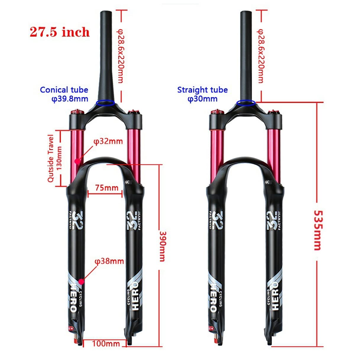 Widelec do zawieszenia roweru, 26 27 5 29 rowerów przedni widelec amortyzator powietrza podróż 115 mm z tłumieniem 1 2 8 rowery