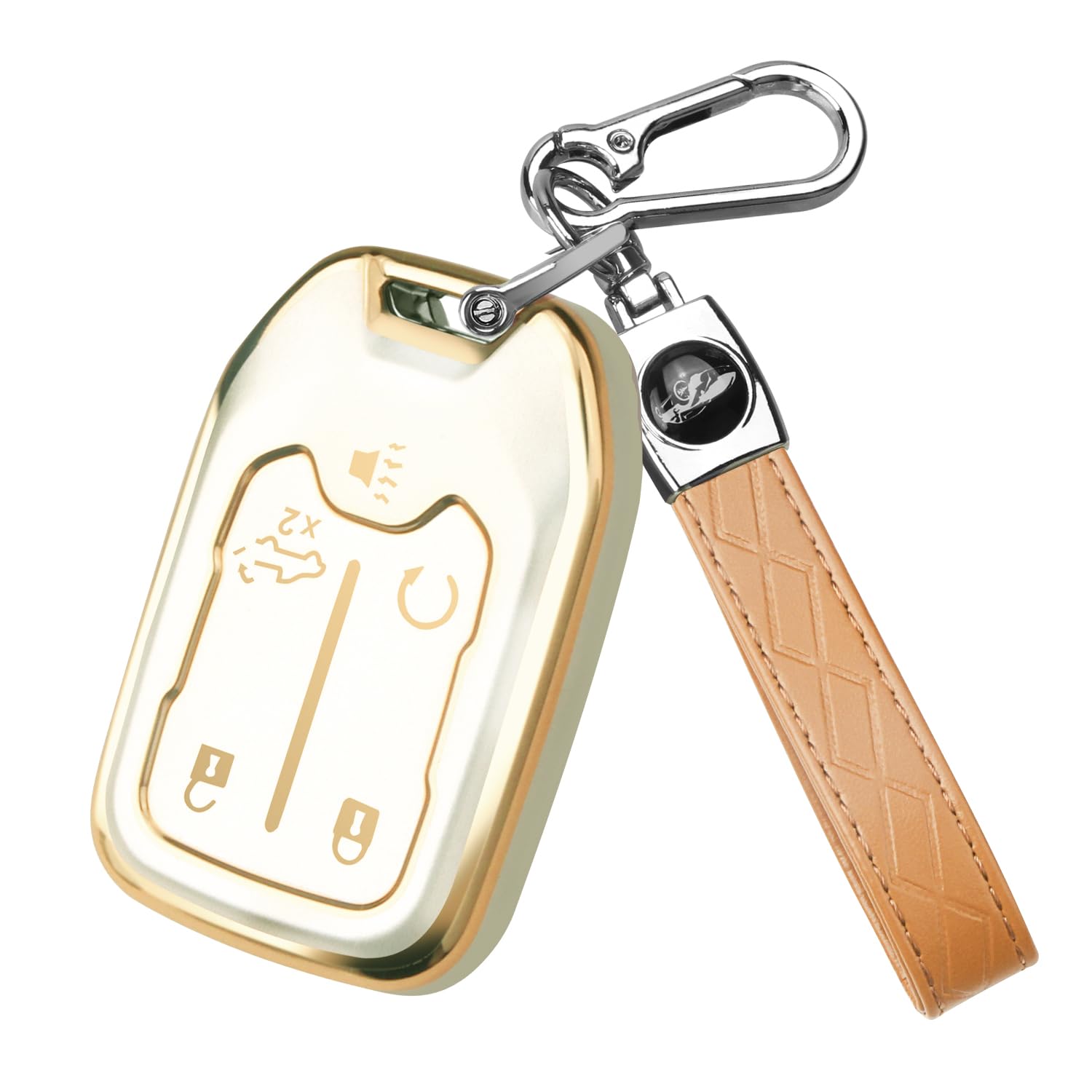 QBUC for Chevy Key Fob Cover, Key Fob Case for Chevy Suburban Tahoe, GMC, Sierra , Acadia, Terrain, Silverado, Key Fob Protector for 1500 2500HD