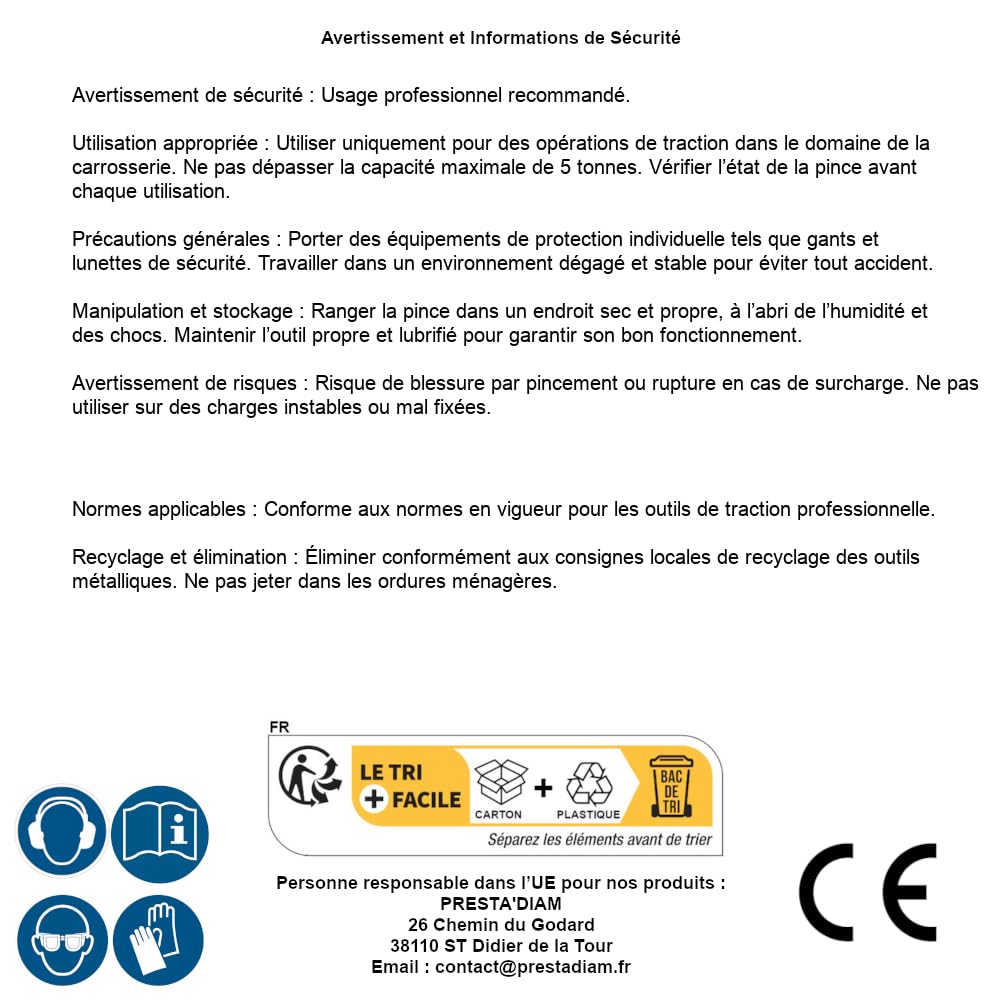 Alicates de cuerpo de 105 mm – Un sentido de tracción, hasta 5 t – Robusto y preciso, Pro – D-Work