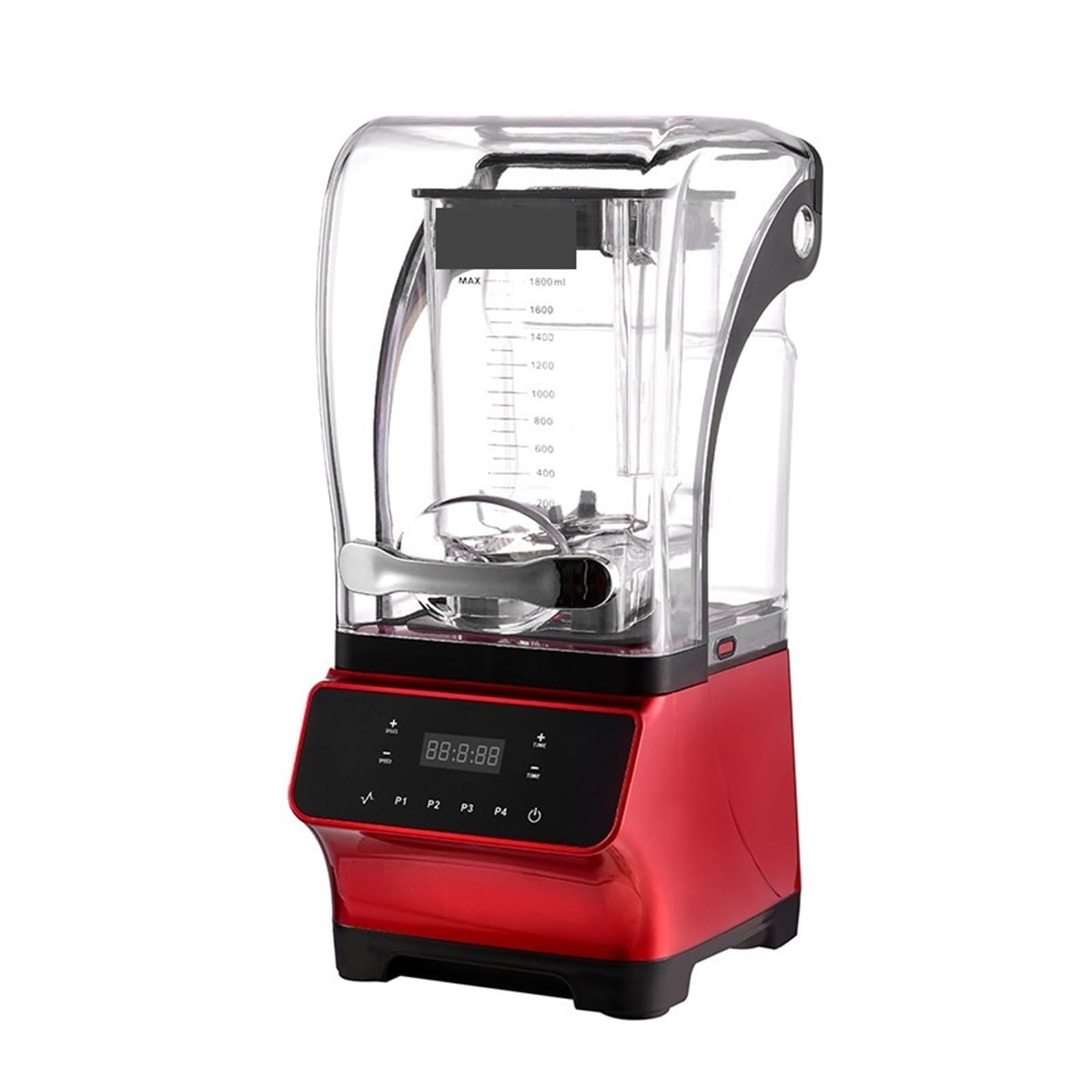Bez BPA 1800W Wytrzymały Komercyjny Blender Do Soków I Lodu Wyciskarka Soku Wysokiej Mocy Robot Kuchenny Koktajli Lodowych Energiczne Mieszanie(Red)