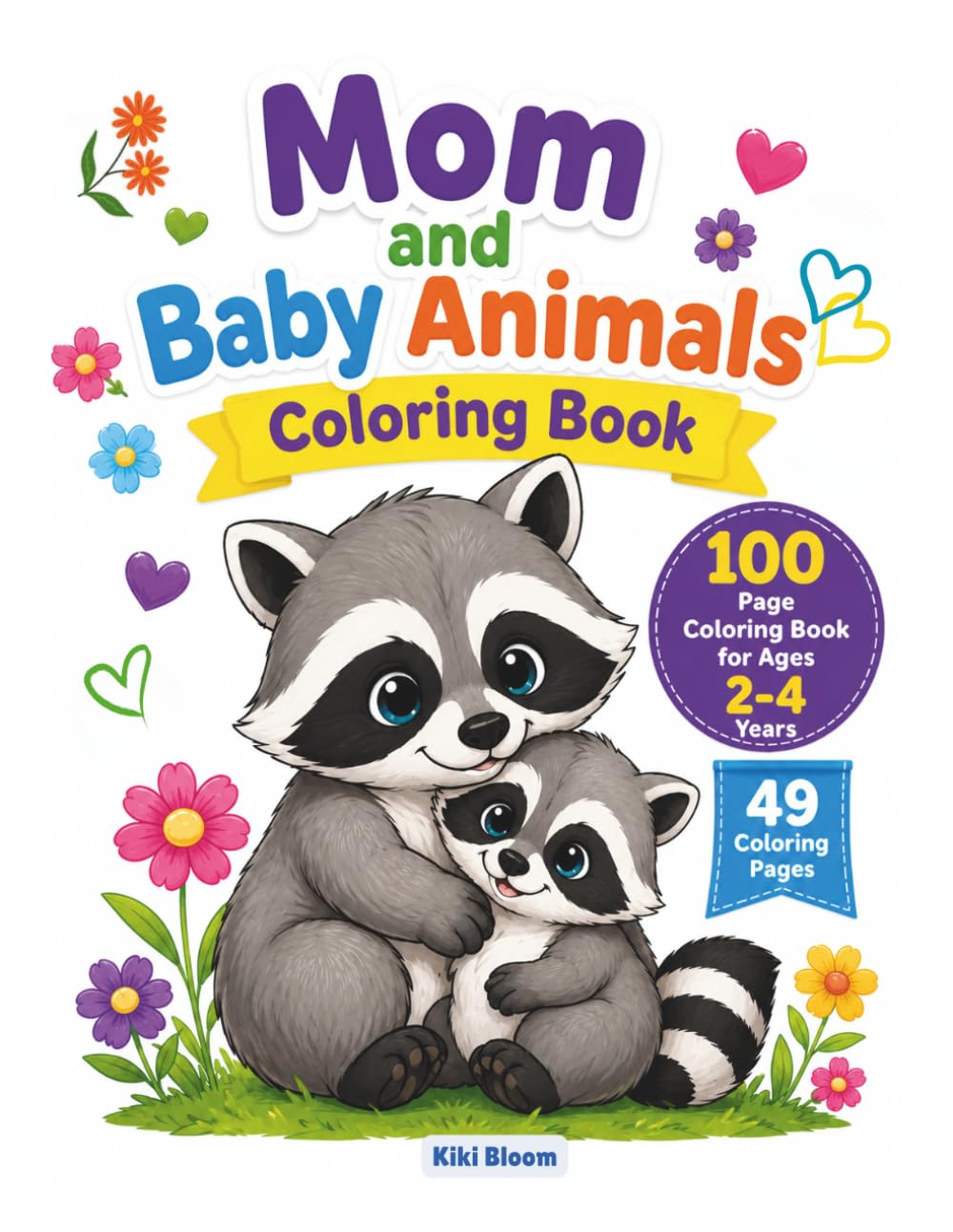 Mom and Baby Animals Coloring Book